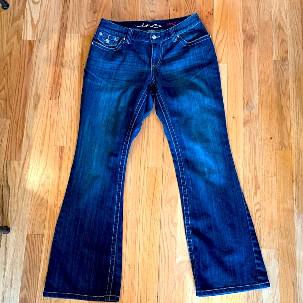 Ink dark blue,  boot cut curvy fit jeans size 8